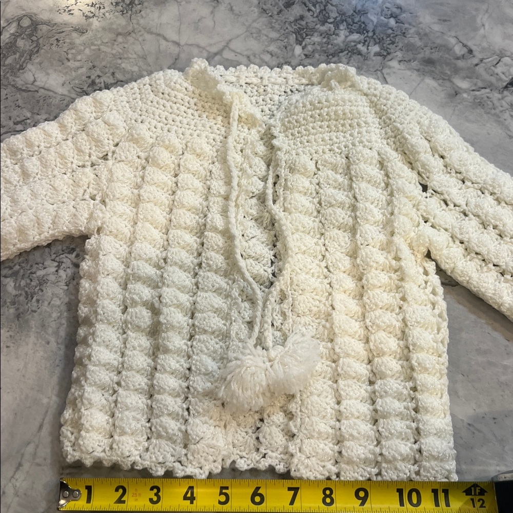Little Girl's Handmade Cardigan crochet 5T Easter